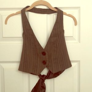Brown and black striped vest